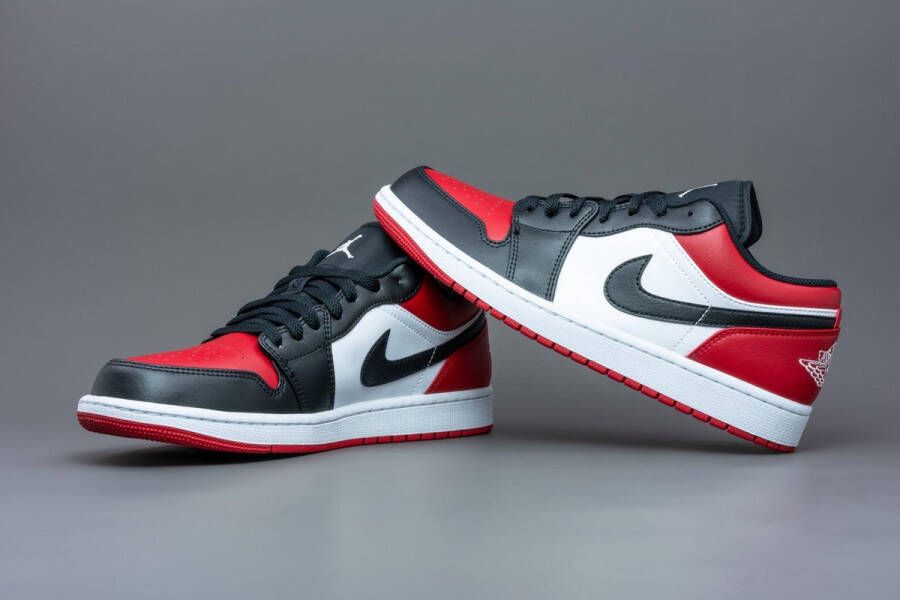Nike Air Jordan 1 Low Sneaker Wit Rood Zwart Doos Zonder Deksel - Foto 7