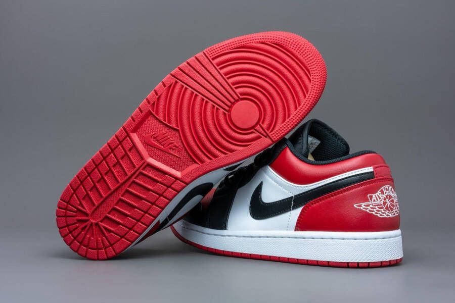 Nike Air Jordan 1 Low Sneaker Wit Rood Zwart Doos Zonder Deksel - Foto 9