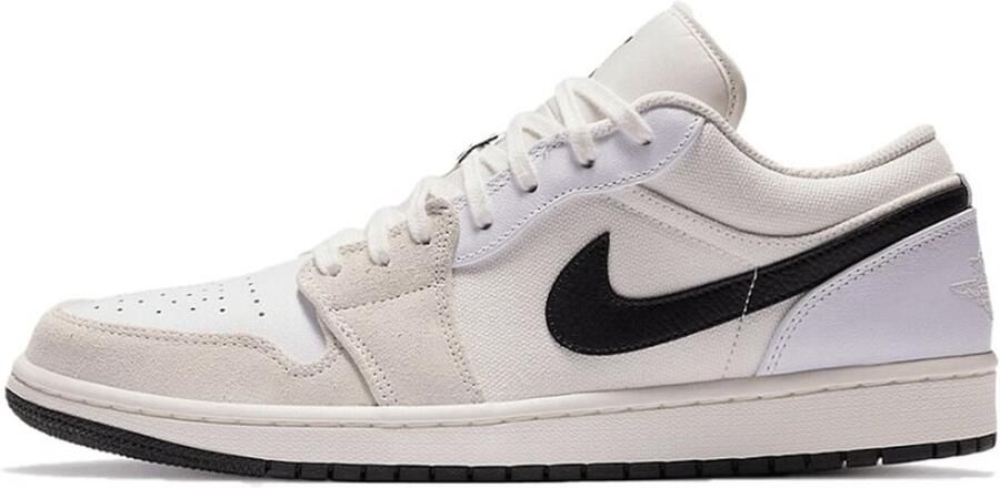 Air Jordan 1 Low Premium Sail Wit Zwart Wit Zwart 1 Lifestyle Heren Sneakers voor Mannen Doos zonder deksel