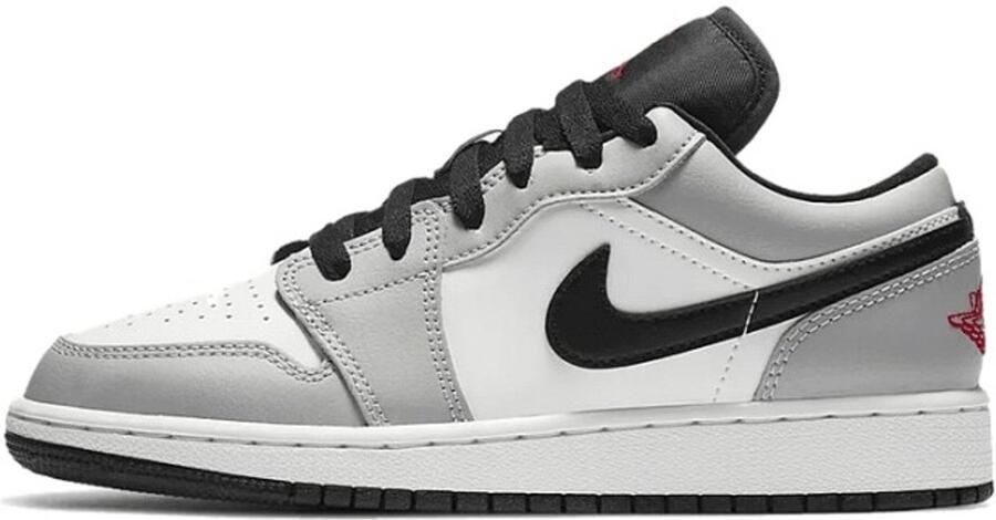 Air Jordan 1 Low (GS) Sneakers Light Smoke Grey Grijs Rood 1 Lifestyle Kinderen Sneakers