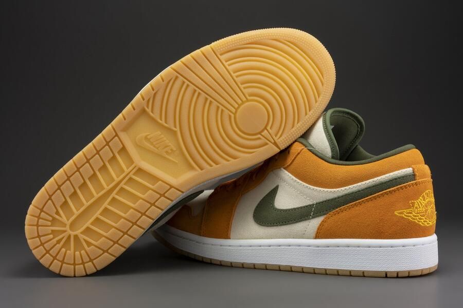 Nike Air Jordan 1 Low ''Medium Curry Orange Olive'' DH6931-102 oranje beige sneakers laag unisex - Foto 9