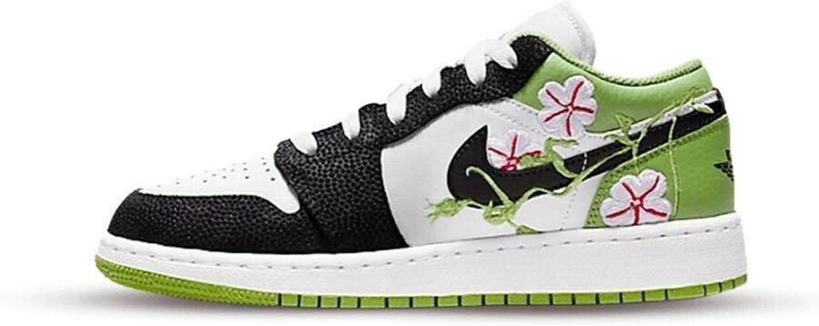 Nike Air Jordan 1 Low SE Sneakers Zwart Wit Groen - Foto 2