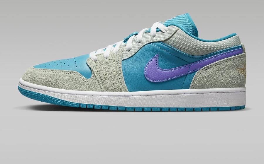 Nike Air Jordan 1 Low SE Sneakers Heren Pistachio Frost Aquatone Celestial Gold