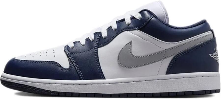 Jordan Air 1 Low White Midnight Navy Wolf Grey- White Midnight Navy Wolf Grey