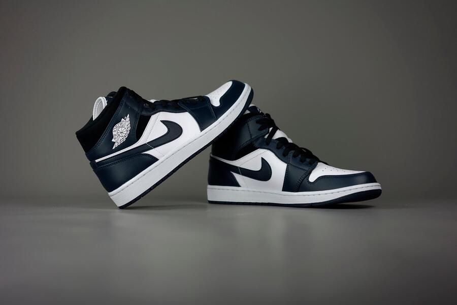 Nike Air Jordan 1 Mid Armory Navy White Black 554724-411 Navy;Wit;Zwart Schoenen - Foto 8