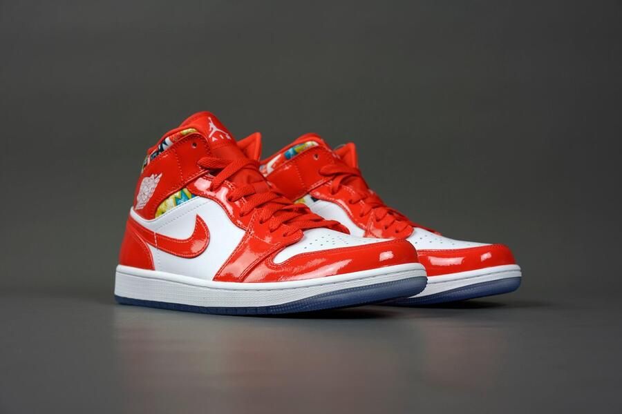 Nike Air Jordan wmns AIR JORDAN 1 MID 'BARCELONA SWEATER RED PATENT' DC7294 - Foto 7