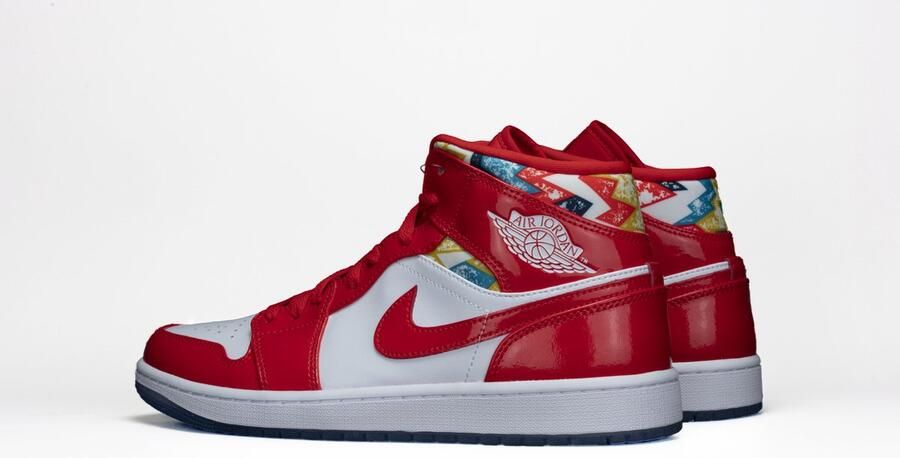 Nike Air Jordan wmns AIR JORDAN 1 MID 'BARCELONA SWEATER RED PATENT' DC7294 - Foto 17