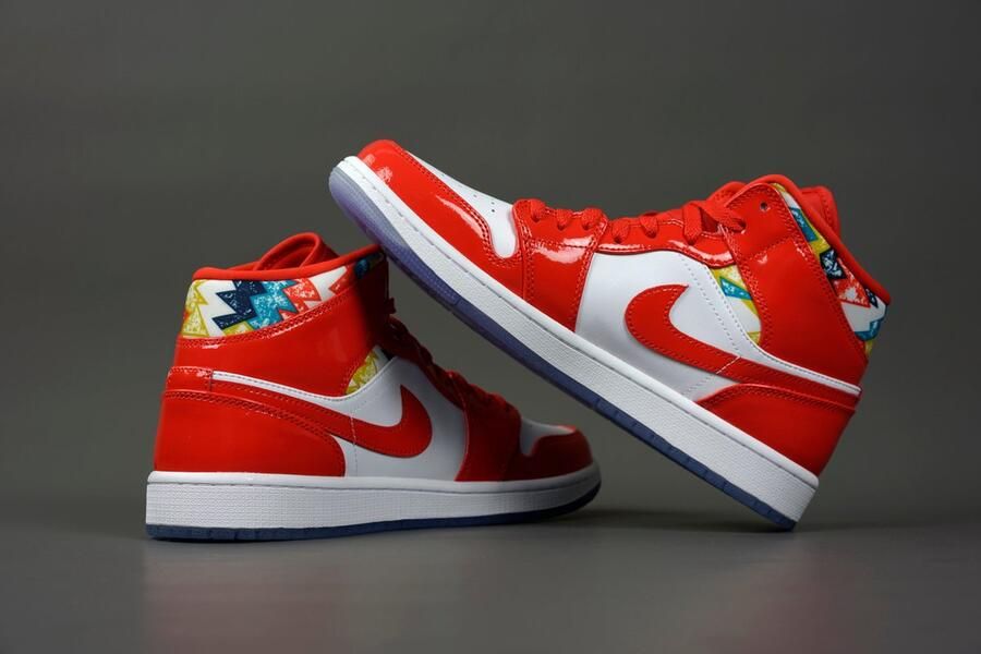 Nike Air Jordan wmns AIR JORDAN 1 MID 'BARCELONA SWEATER RED PATENT' DC7294 - Foto 8
