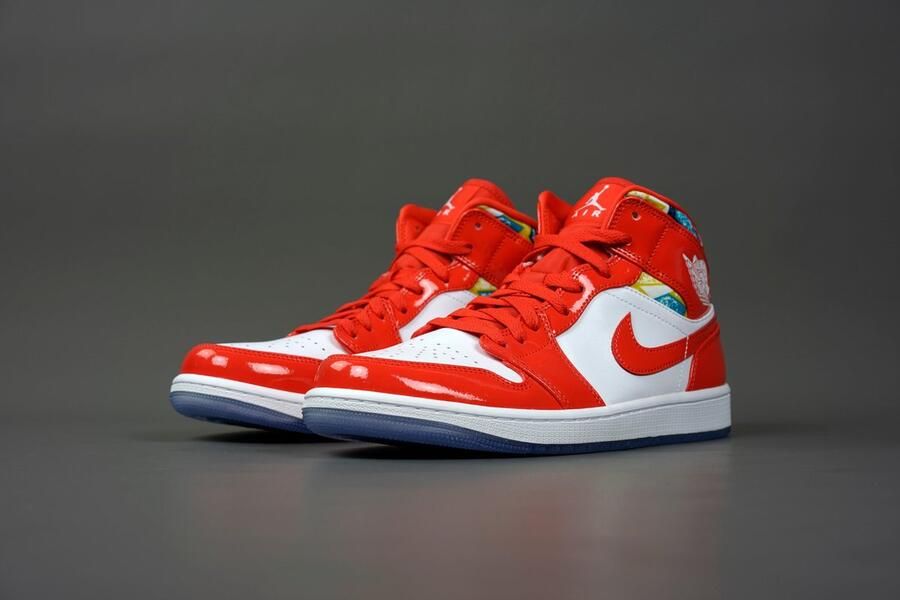 Nike Air Jordan wmns AIR JORDAN 1 MID 'BARCELONA SWEATER RED PATENT' DC7294 - Foto 9