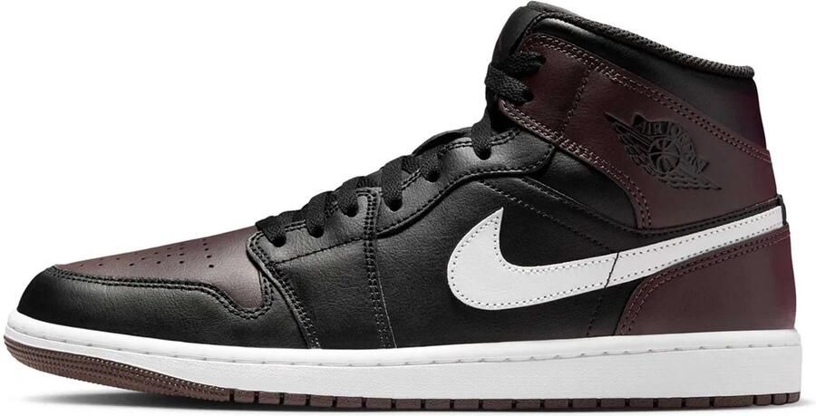 Nike Air Jordan 1 Mid Baroque Brown Black White Sneakers Heren Doos Zonder Deksel - Foto 3