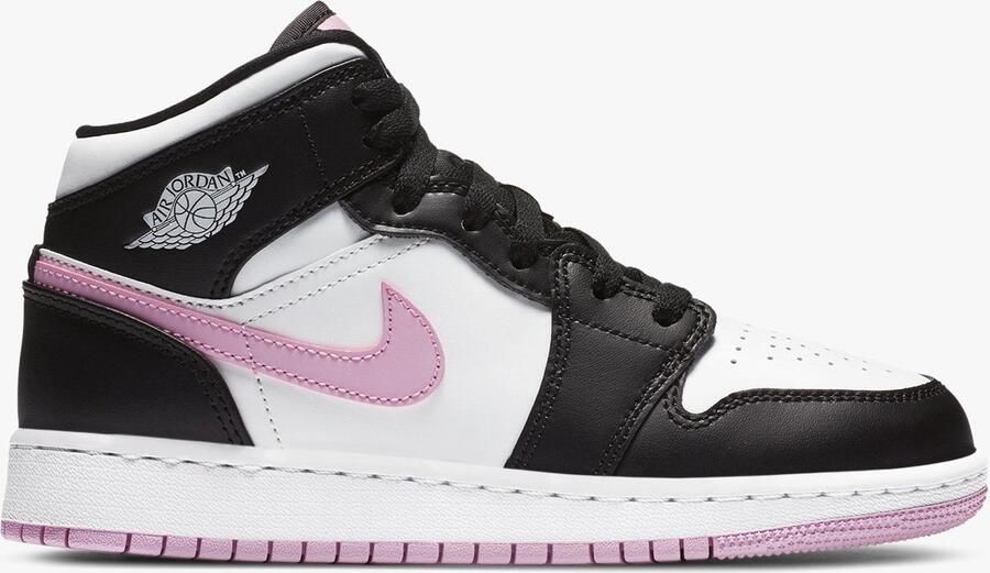 Nike Air Jordan 1 Mid (GS) White LT Arctic Pink-Black