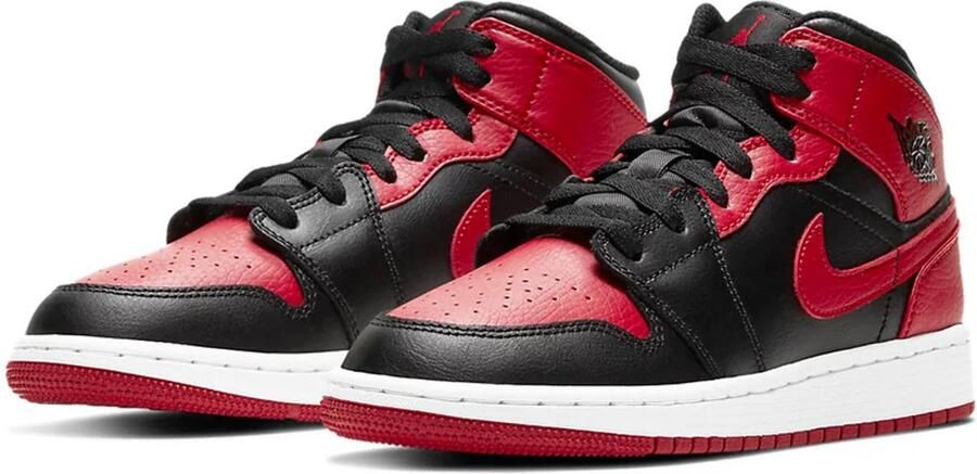 Jordan Nike Air 1 Mid(GS ) Black Gym Red White Banned 554725 074 EUR