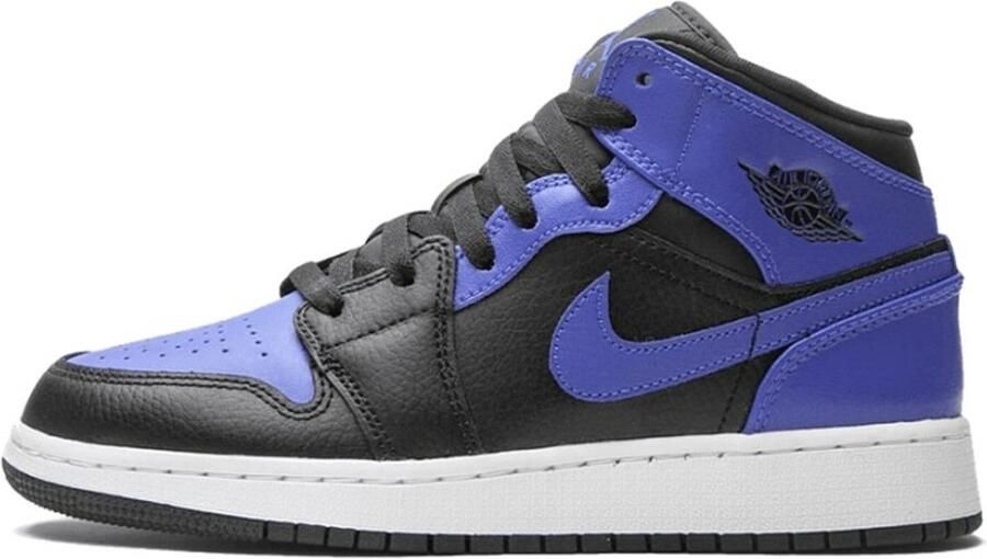 Nike Air Jordan 1 Mid (GS) Black Hyper Royal-White - Foto 2
