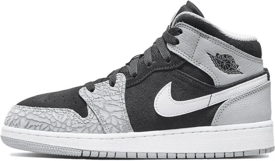 Jordan Air 1 Mid Se(Gs ) Black University Red White Lt Smoke Grey Schoenmaat 37+ Shoes grade school DM6216 016 - Foto 2