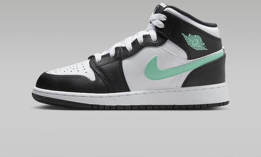 Jordan Kinderschoenen Air 1 Mid White Black Green Glow White Black Green Glow