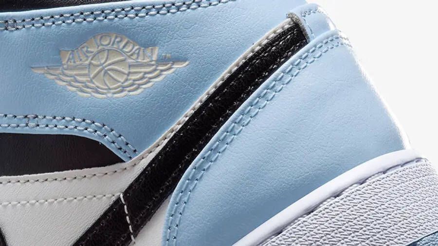 Nike Air Jordan 1 Mid (GS) Ice Blue Black-Sail-White 555112 - Foto 3
