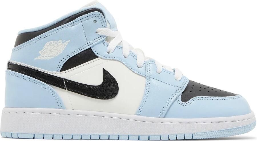 Nike Air Jordan 1 Mid (GS) Ice Blue Black-Sail-White 555112 - Foto 6