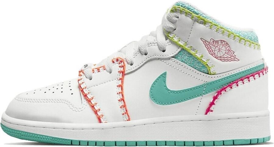 Jordan Air 1 Mid Se(Gs ) White Washed Teal Rush Pink Rush Orange Schoenmaat 36+ Shoes grade school DM6218 100