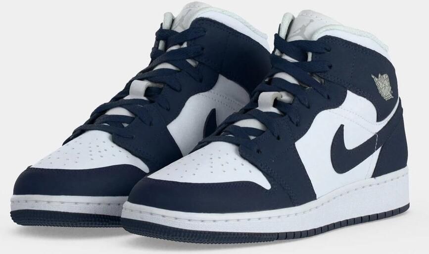 Nike Air Jordan 1 Mid GS Obsidian White Grey Fog