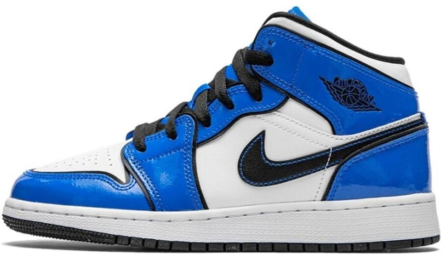 Nike Air Jordan 1 Mid (GS) Signal Blue Black-White 40 BQ6931