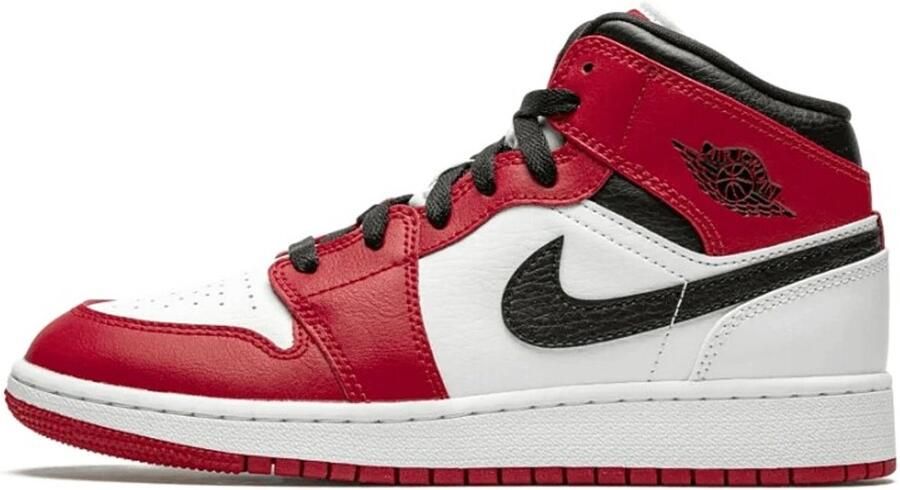 Nike Air Jordan 1 Mid (GS) White Gym Red-Black