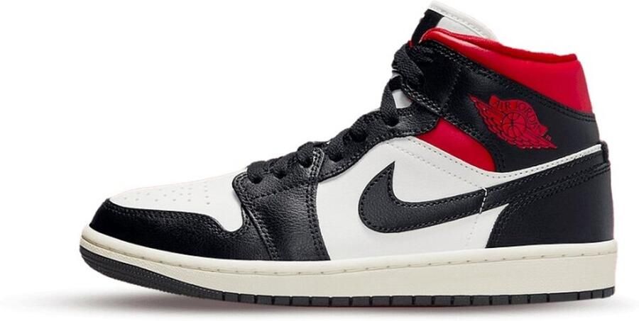 Jordan Wmns Air 1 Mid Basketball Schoenen black gym red sail maat: 42.5 beschikbare maaten:42.5 - Foto 3