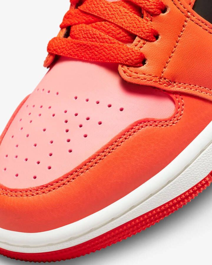 Jordan Wmns Air 1 Mid Se Crimson Bliss Rush Orange Black Sail Schoenmaat 36 1 2 Sneakers DM3381 600 - Foto 2