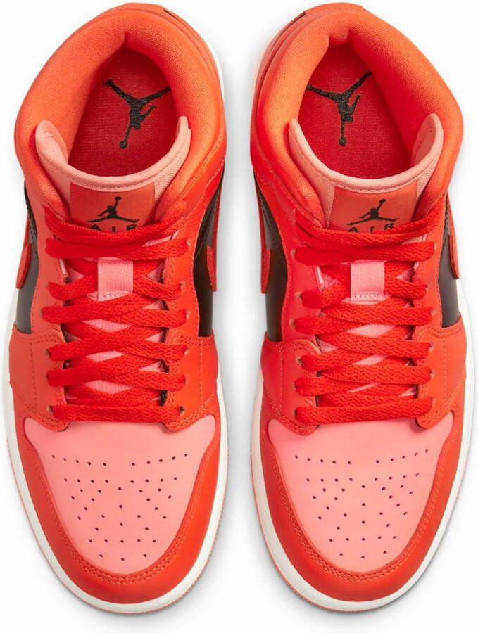 Jordan Wmns Air 1 Mid Se Crimson Bliss Rush Orange Black Sail Schoenmaat 36 1 2 Sneakers DM3381 600 - Foto 3