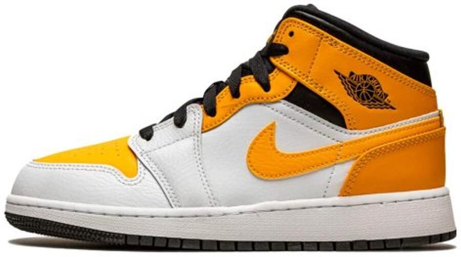 Nike AIR Jordan 1 MID Heren Sneakers Geel Wit Zwart