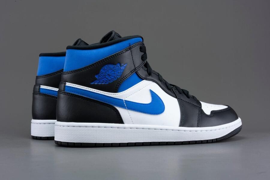 Air Jordan 1 Mid Nike White racer Blue-Black 554724 140 EUR - Foto 4