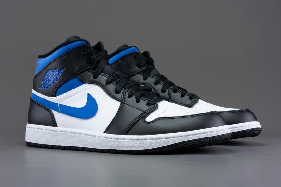 Air Jordan 1 Mid Nike White racer Blue-Black 554724 140 EUR - Foto 9