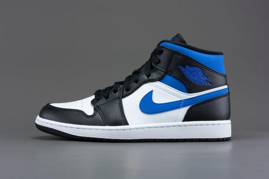 Air Jordan 1 Mid Nike White racer Blue-Black 554724 140 EUR - Foto 12