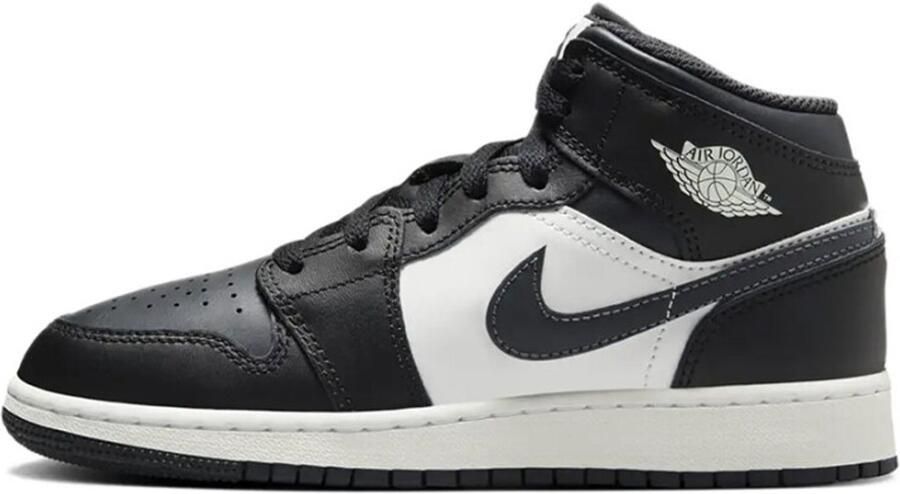 Nike Air Jordan 1 Mid Black Off Noir Wit Sneakers Heren Doos Zonder Deksel