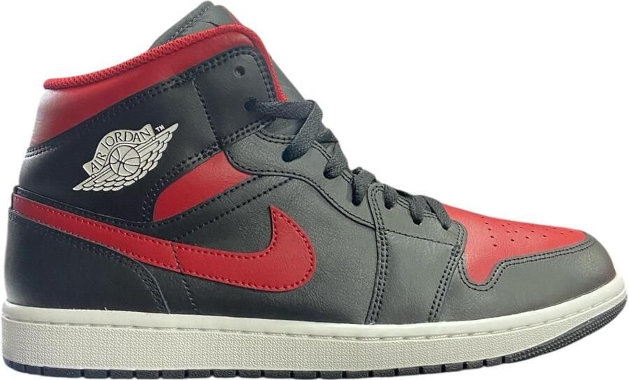 Nike Air Jordan 1 Mid Black Varsity Red Sneakers Heren Doos Zonder Deksel - Foto 3