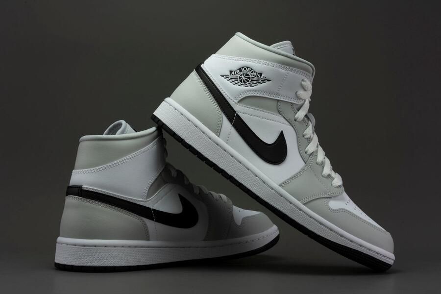 Air Jordan 1 Mid Nike Grey Fog Black White BQ6472 015 EUR - Foto 4