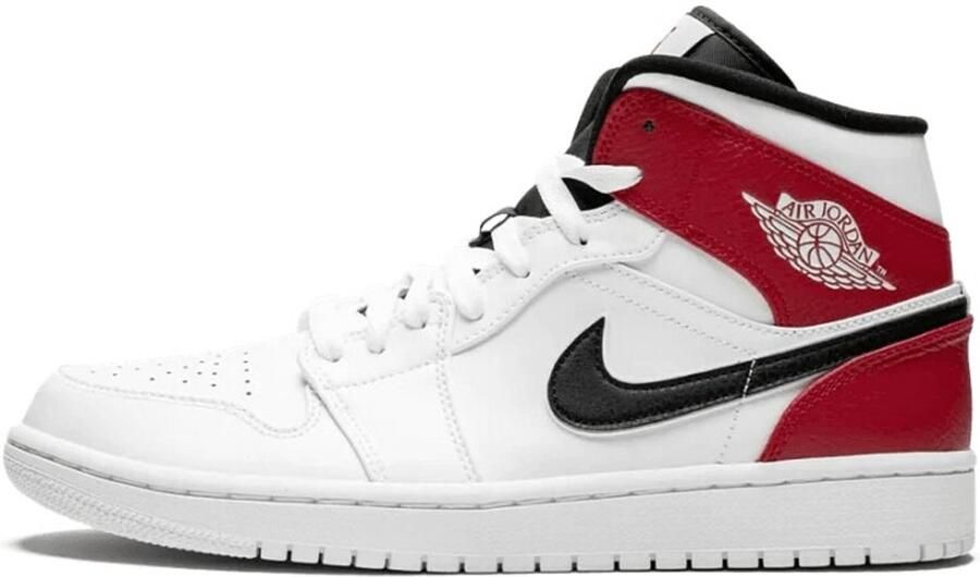 Nike Air Jordan 1 Mid Limited Edition Wit Rood Sneakers Heren - Foto 2