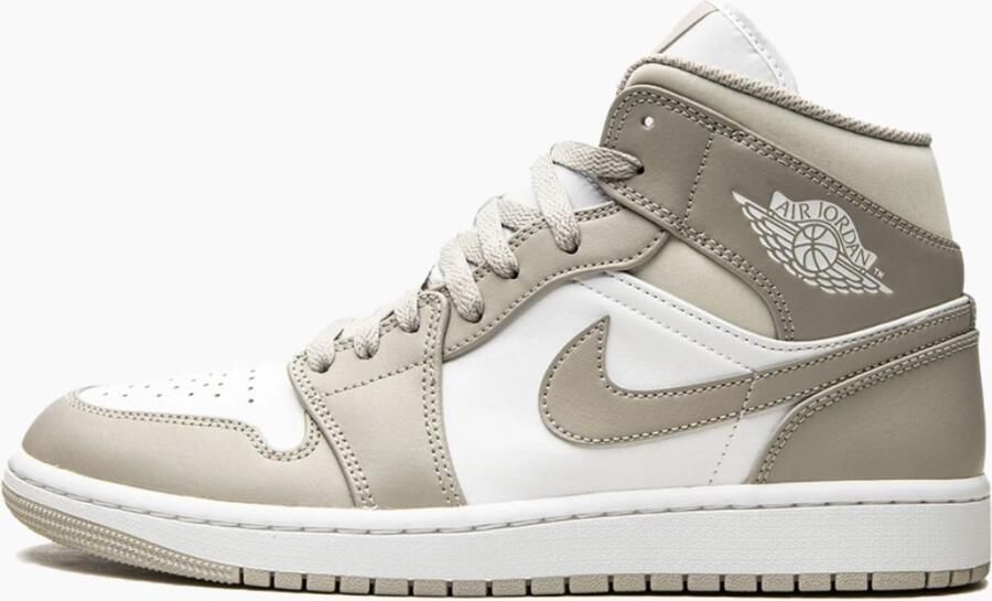 Nike Air Jordan 1 Mid Linen College Grey Light Bone-White 554724-082 Schoenen Sneakers