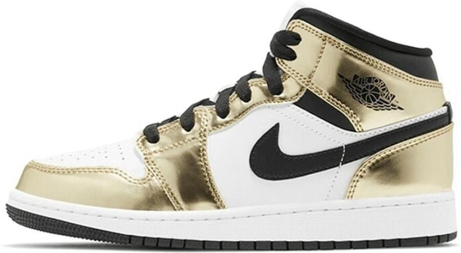 Nike Air Jordan 1 Mid Metallic Gold Black White (GS)