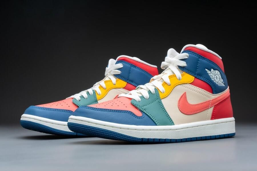 Jordan Wmns Air 1 Mid Se French Blue Magic Ember Fire Red Beach Schoenmaat 37 1 2 Sneakers DN3738 400 - Foto 5
