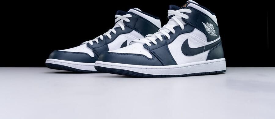 Nike Air Jordan wmns Nike Air Jordan 1 Mid White Metallic Gold Obsidian 554724 - Foto 15