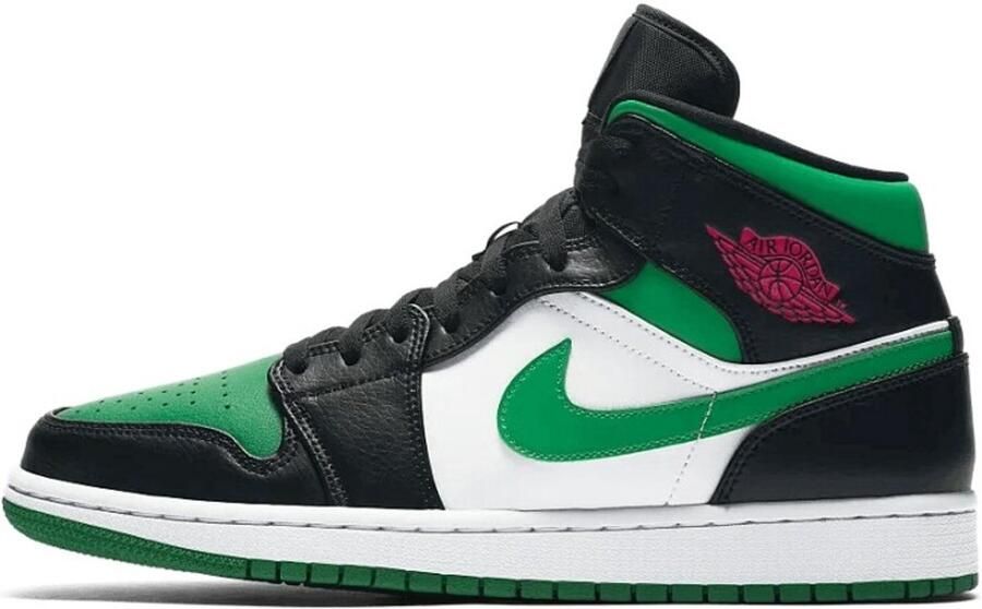 Nike Air Jordan 1 Mid Retro Sneaker Groen Zwart Wit - Foto 2