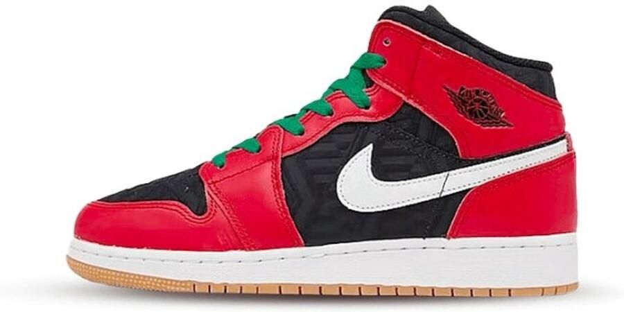 Nike Air Jordan 1 Mid SE 45.5 Zwart Wit Malachite Fire Red - Foto 3