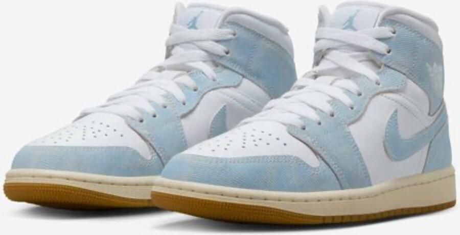 Nike Air Jordan 1 MID SE Denim Wit Beige Sneakers Dames - Foto 6