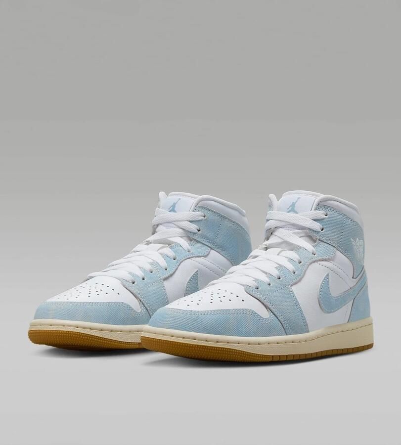 Nike Air Jordan 1 MID SE Denim Wit Beige Sneakers Dames - Foto 2