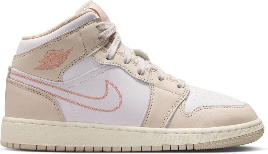 Nike Air Jordan 1 Mid SE (GS) Sneaker Wit Beige Limited edition Doos zonder Deksel