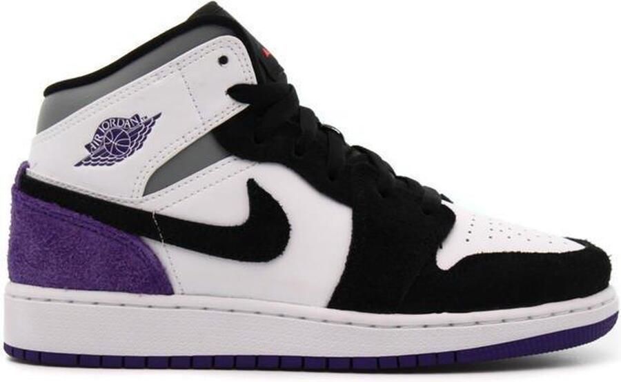 Nike Air Jordan 1 Mid SE (GS) White Court Purple-Black BQ6931