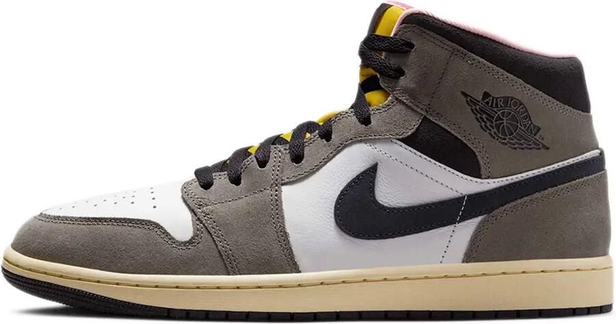 Nike Air Jordan 1 Mid SE Sneaker Heren Bruin Zwart wit geel Limited Edition