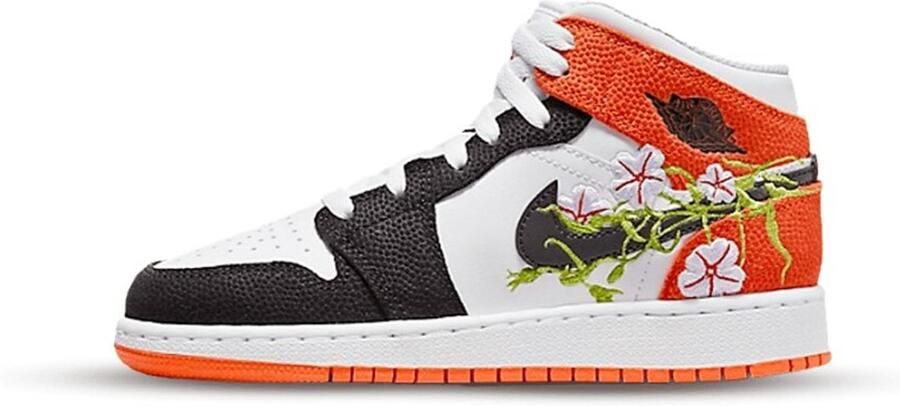 Nike Sneakers Air Jordan 1 Mid Special Edition Black Orange Floral - Foto 3