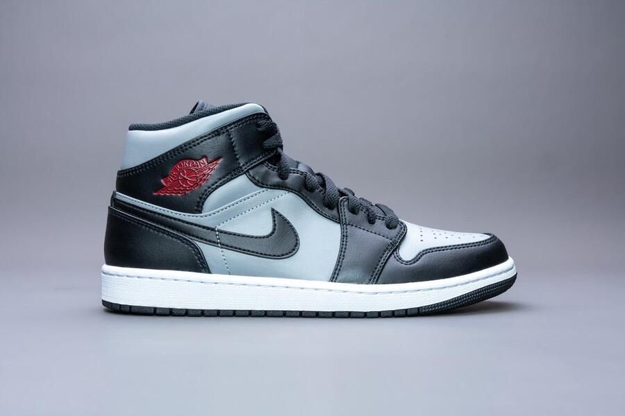 Jordan Air 1 Mid Schwarz Gym Rot Particle Grau Weiss Schoenmaat 42 1 2 Sneakers 554724 096 - Foto 2