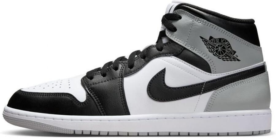 Nike Air Jordan 1 Mid Smoke Grey Black White Sneakers Heren Doos Zonder Deksel